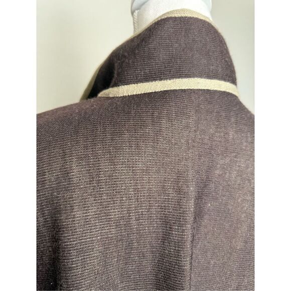 NEW Nordstrom Wool Blend Brown Cream Collared Cape Shall One Size - Picture 3 of 5